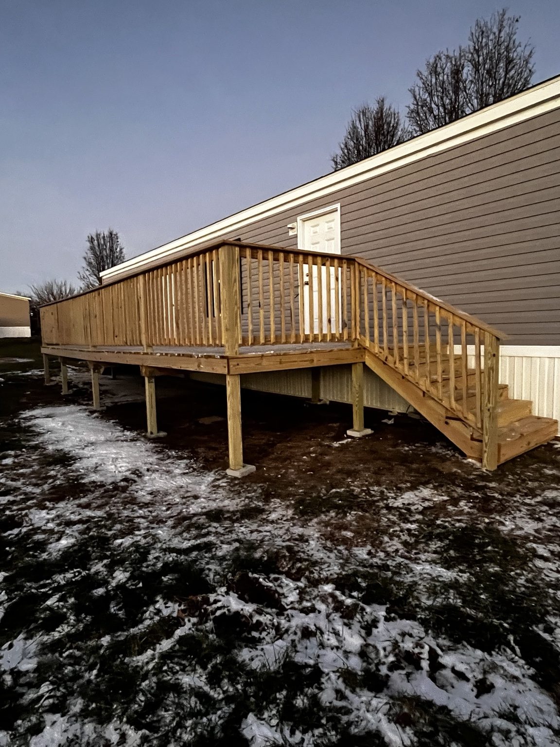 New wood deck with stairs